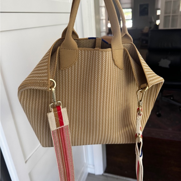Rothy's Petite Lightweight Tote in Brown Sugar w crossbody strap - Picture 5 of 5